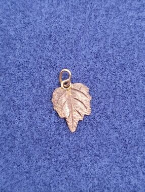 Vintage 10k Rose & Yellow Gold Grape Leaf Charm Pendant